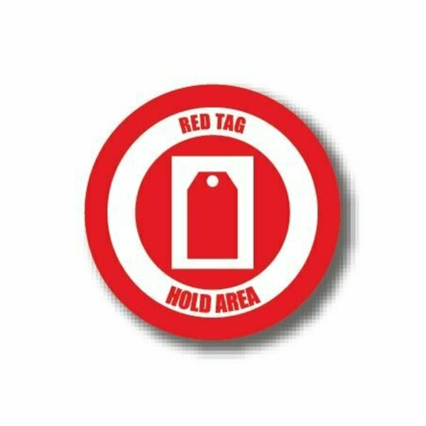 Ergomat 12in CIRCLE SIGNS - RED TAG HOLD AREA DSV-SIGN 144 #1988 -UEN